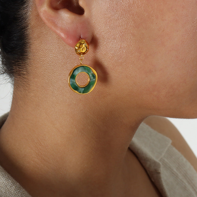 Chinese-style Imperial Court Inspired Versatile Emerald-zircon Earrings Vera Lux