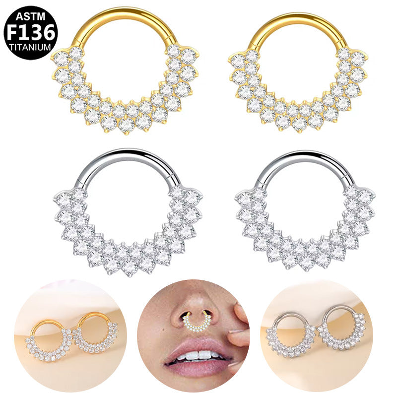 G23 Titanium Alloy Zircon Nose Stud Vera Lux