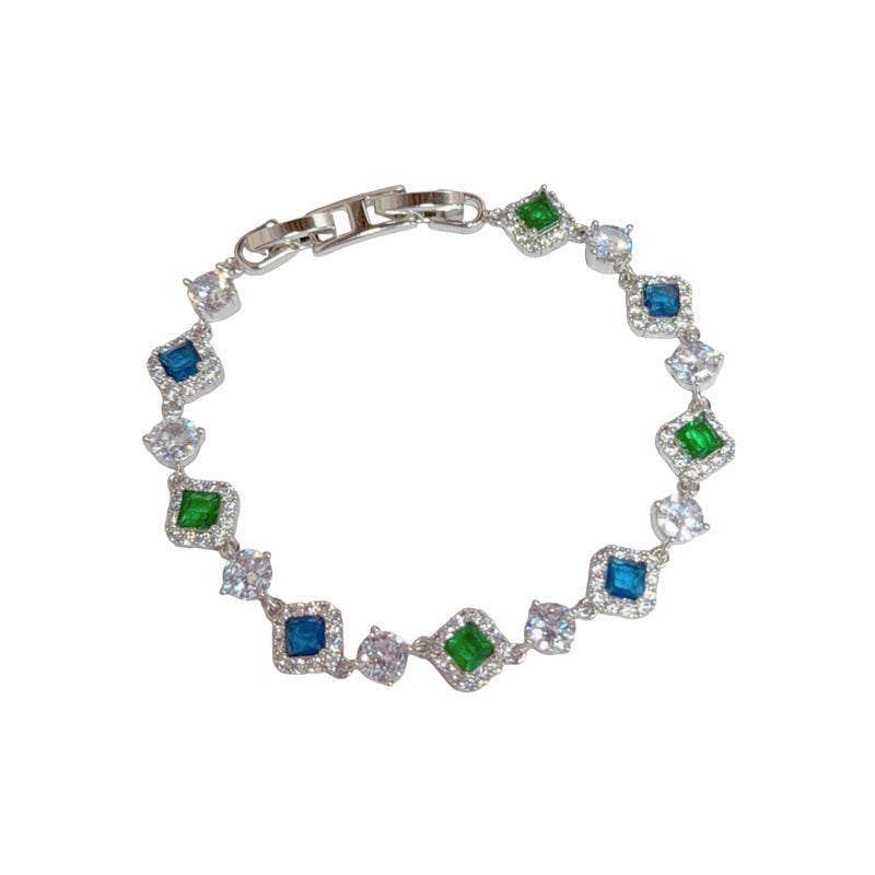 Light Luxury Fashionable All-Match Micro-Set Colorful Zircon Bracelet Vera Lux