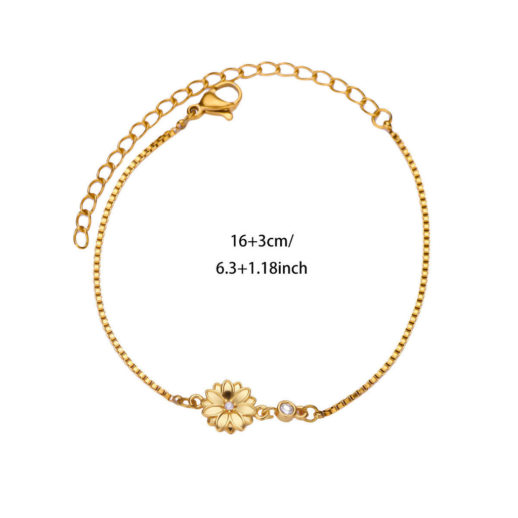 18 Gold December Birth Flower Bracelet Vera Lux