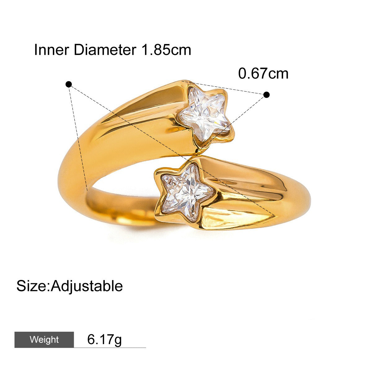 18K gold geometric gemstone inlaid exquisite design dazzling ring Vera Lux