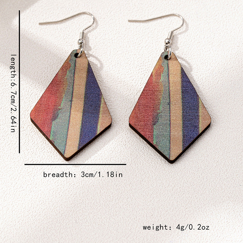 Retro Simple Diamond-Shaped Womens Earrings Vera Lux