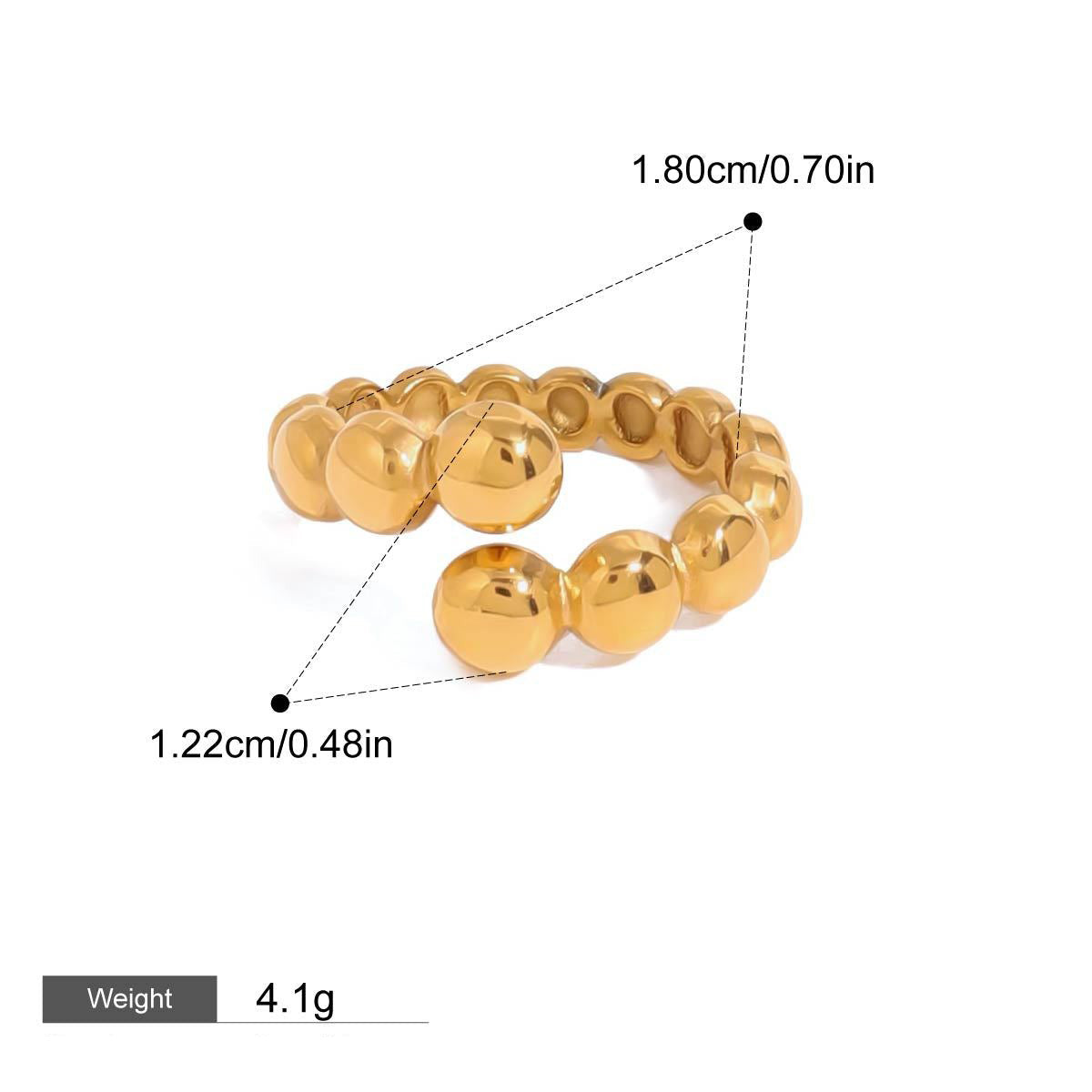 18K gold round bead-shaped pearl inlaid exquisite and noble ring Vera Lux