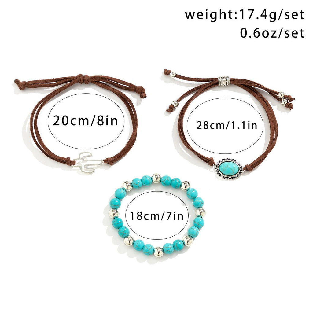 Ethnic style hand-woven gravel retro flying bird multi-layer winding leaf bracelet Vera Lux