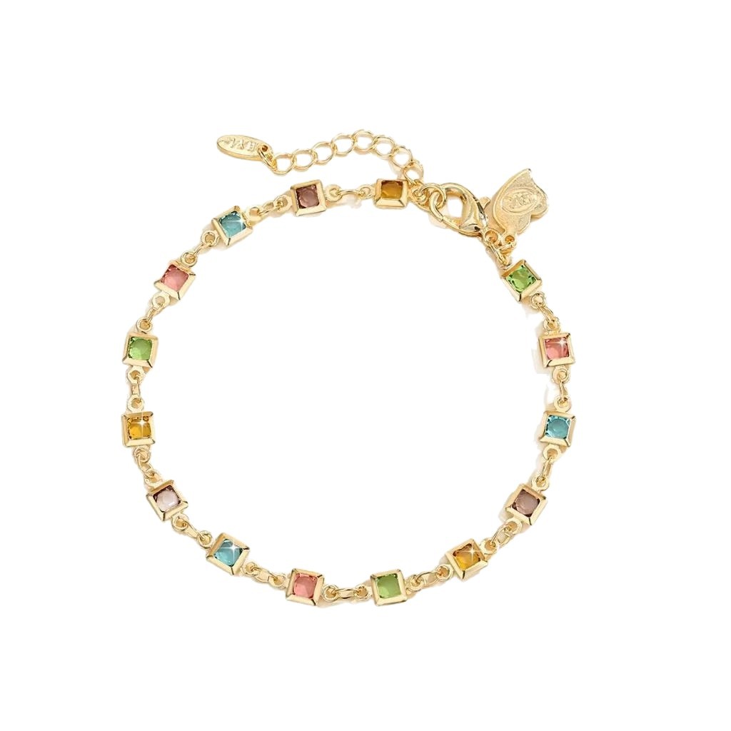 Multicolor Micro-Set Rainbow Zircon Bracelet Vera Lux