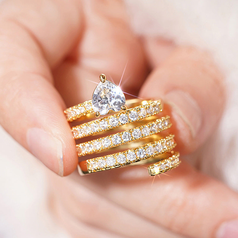 Women's Affordable Luxury Circular Multi-Layer Ring Vera Lux