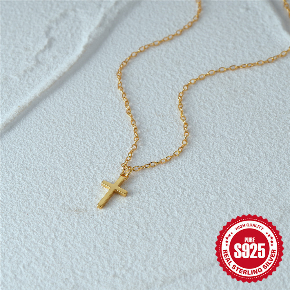 Minimalist S925 Sterling Silver Instagram-Style Scenic Surface Classic Cross Vera Lux