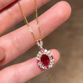 Blood Ruby Pendant Luxury Red Corundum Necklace Vera Lux
