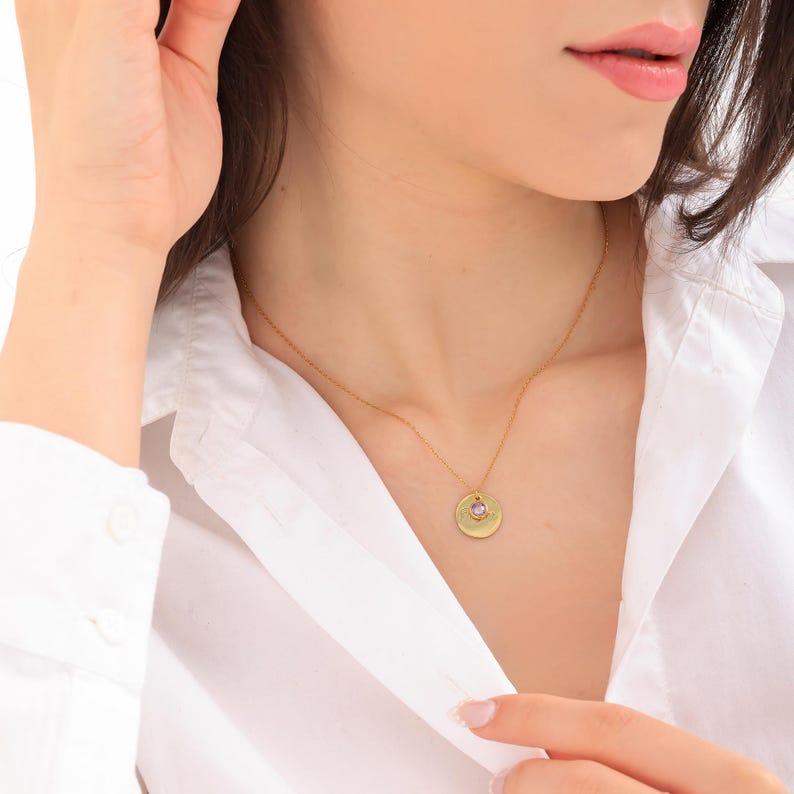 Double Layer Personalized Birthstone Necklace Vera Lux