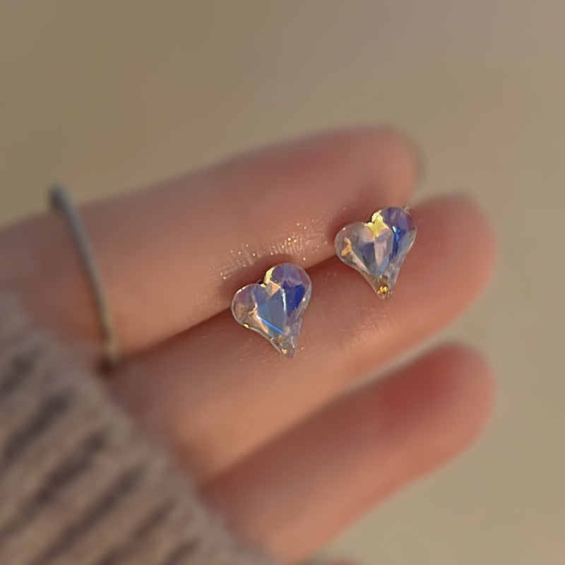 Women Tiny Heart Gold Stud Earrings Comfortable Sleepable No Remove Ear Ornaments Vera Lux