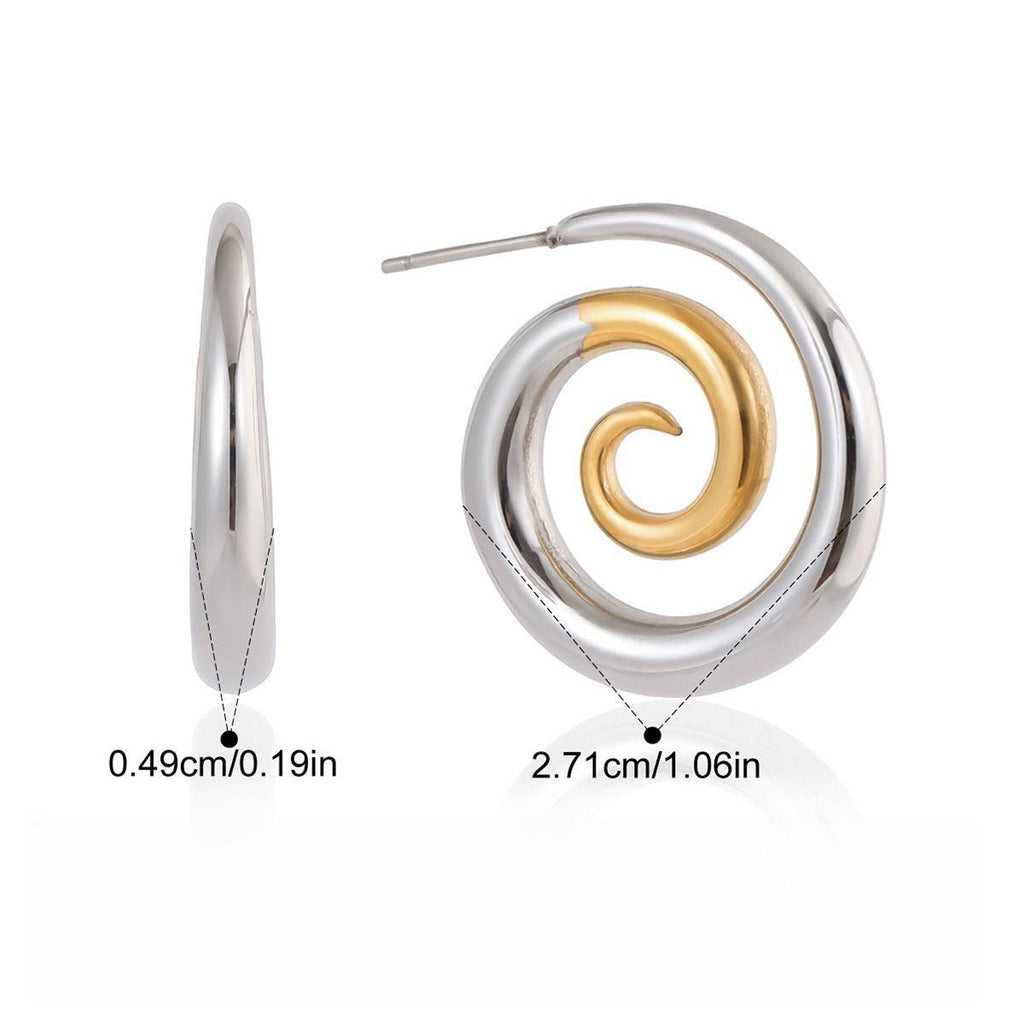 18K gold-plated threaded titanium steel earrings Vera Lux