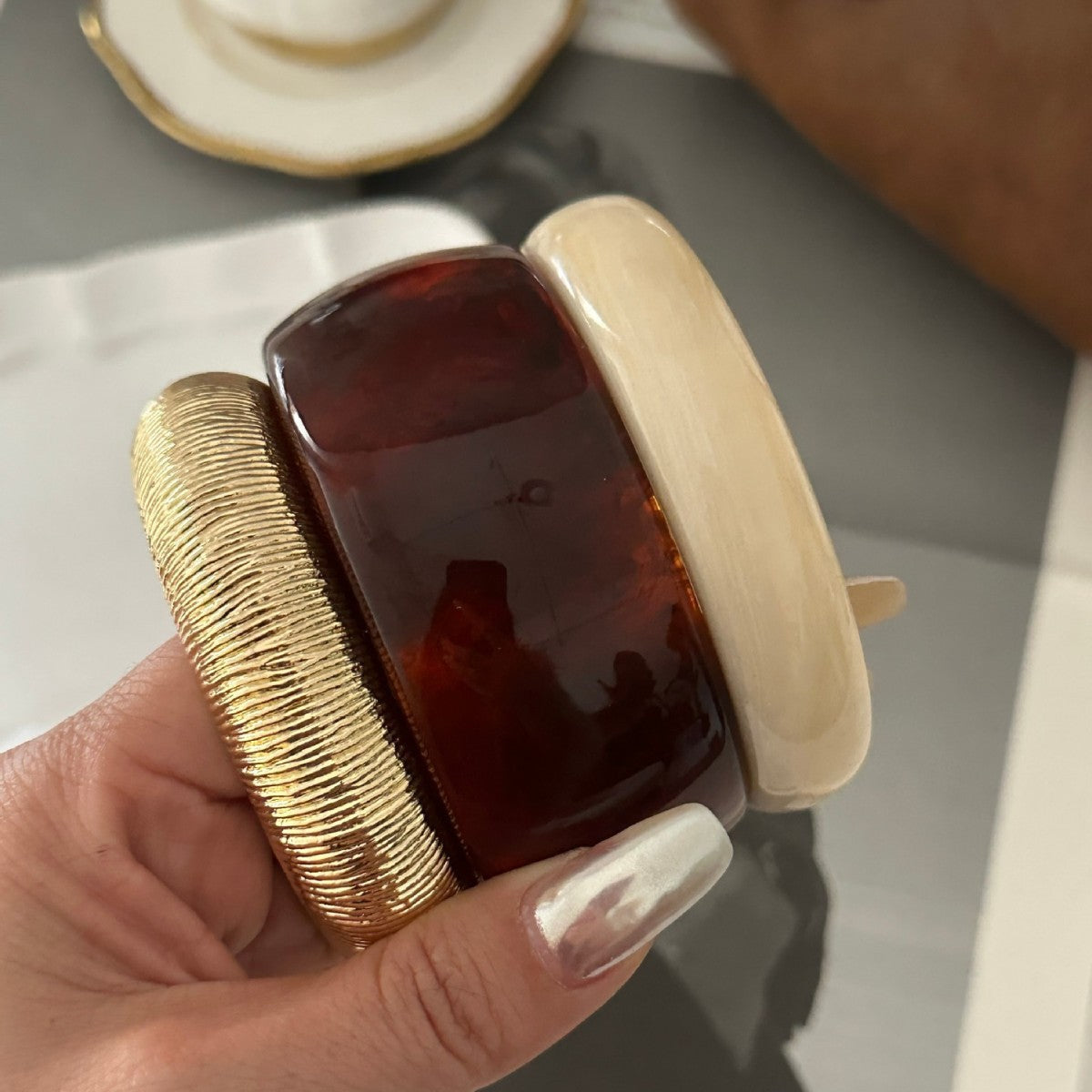 Amber Resin Bangle Stack Bracelet Set Vera Lux