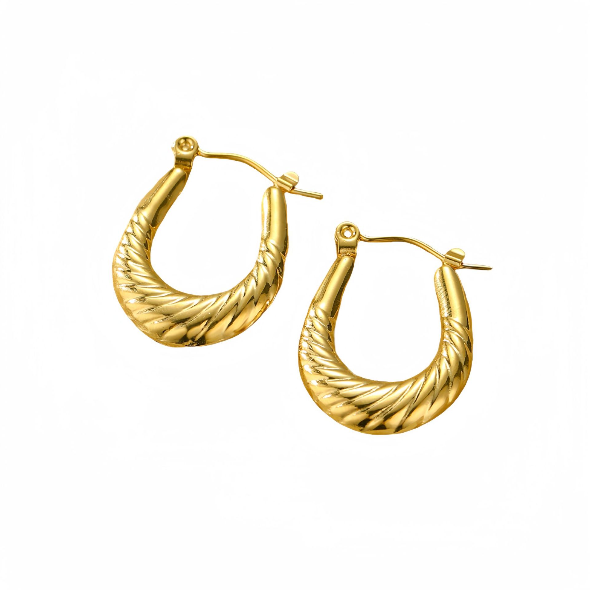 New Textured Titanium Steel Earrings Vera Lux