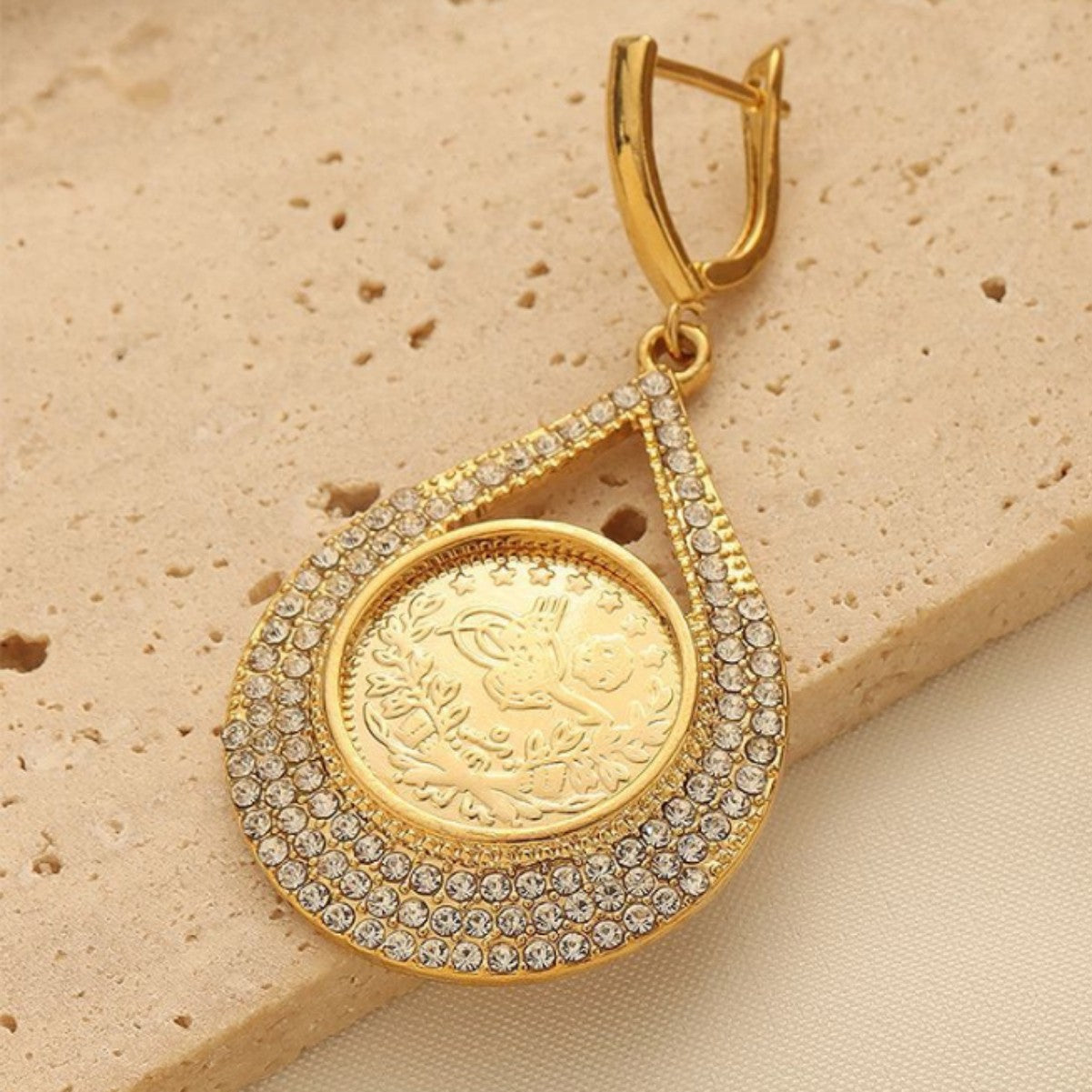 18K Gold Coin Stud Earrings Vera Lux