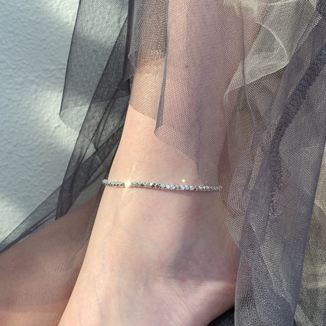 Light luxury 18K gold and silver anklet Vera Lux