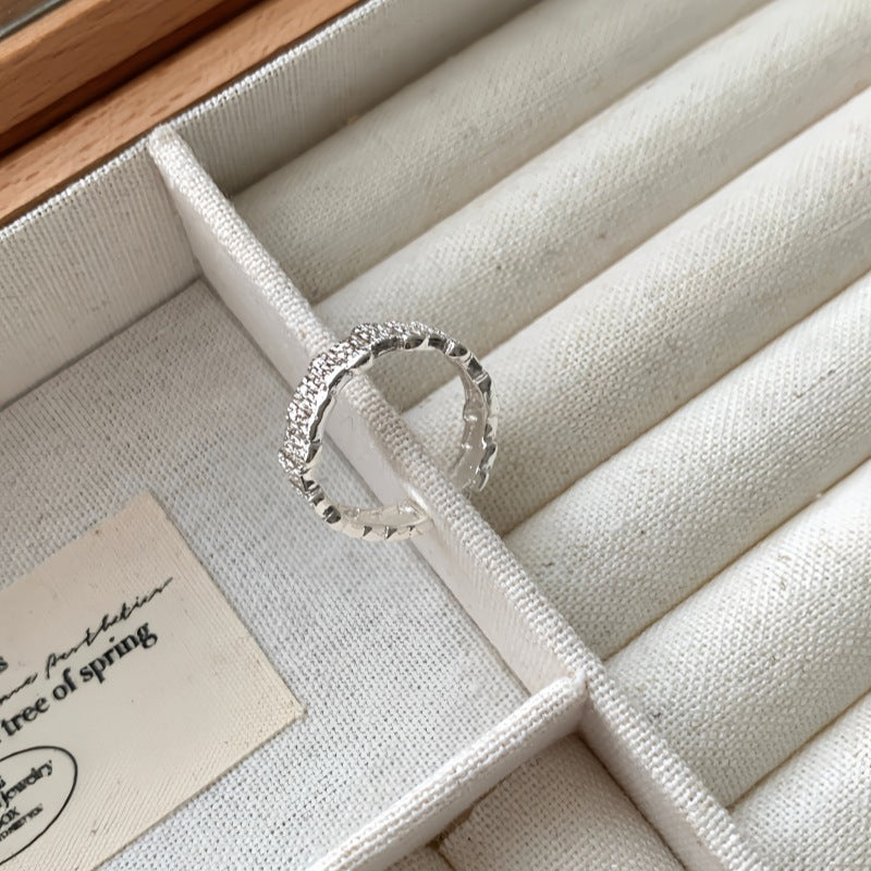 Minimalist Silver-Plated Plain Band Ring For Women, Anti-Fade Adjustable Open Ring, Korean Style Niche High-End Design Vera Lux