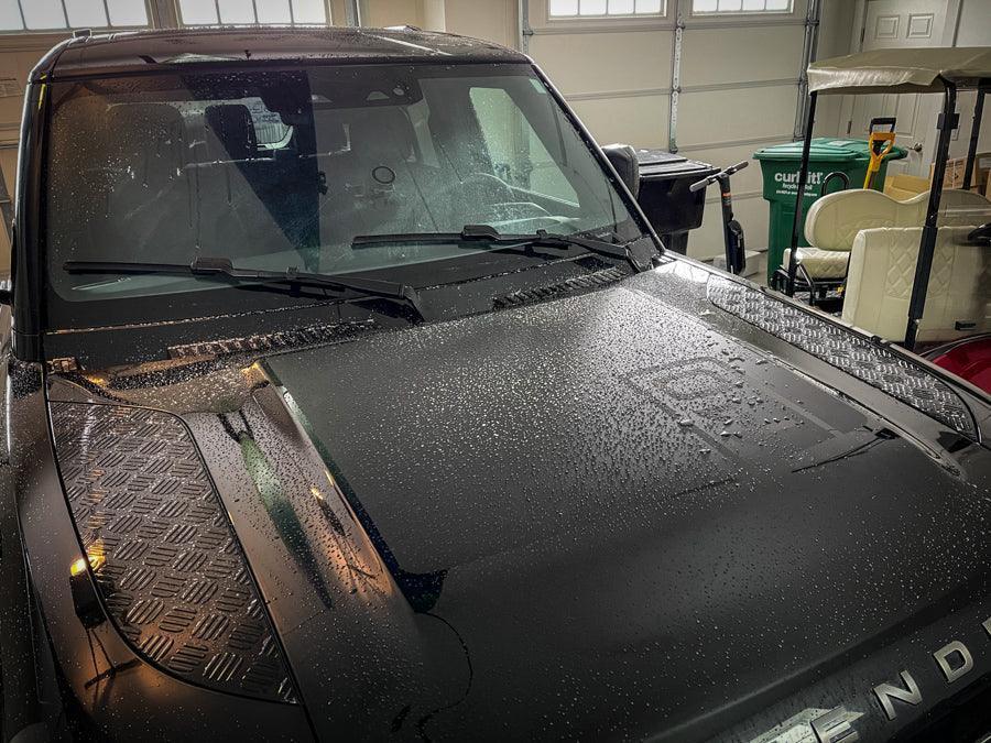 Defender 110 Hood / Bonnet Decal Overlay (Matte Black) - 2020+ Land Rover Defender 110 StickerFab