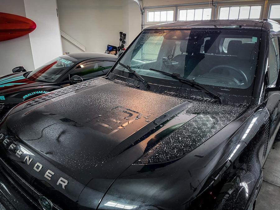 Defender 110 Hood / Bonnet Decal Overlay (Matte Black) - 2020+ Land Rover Defender 110 StickerFab