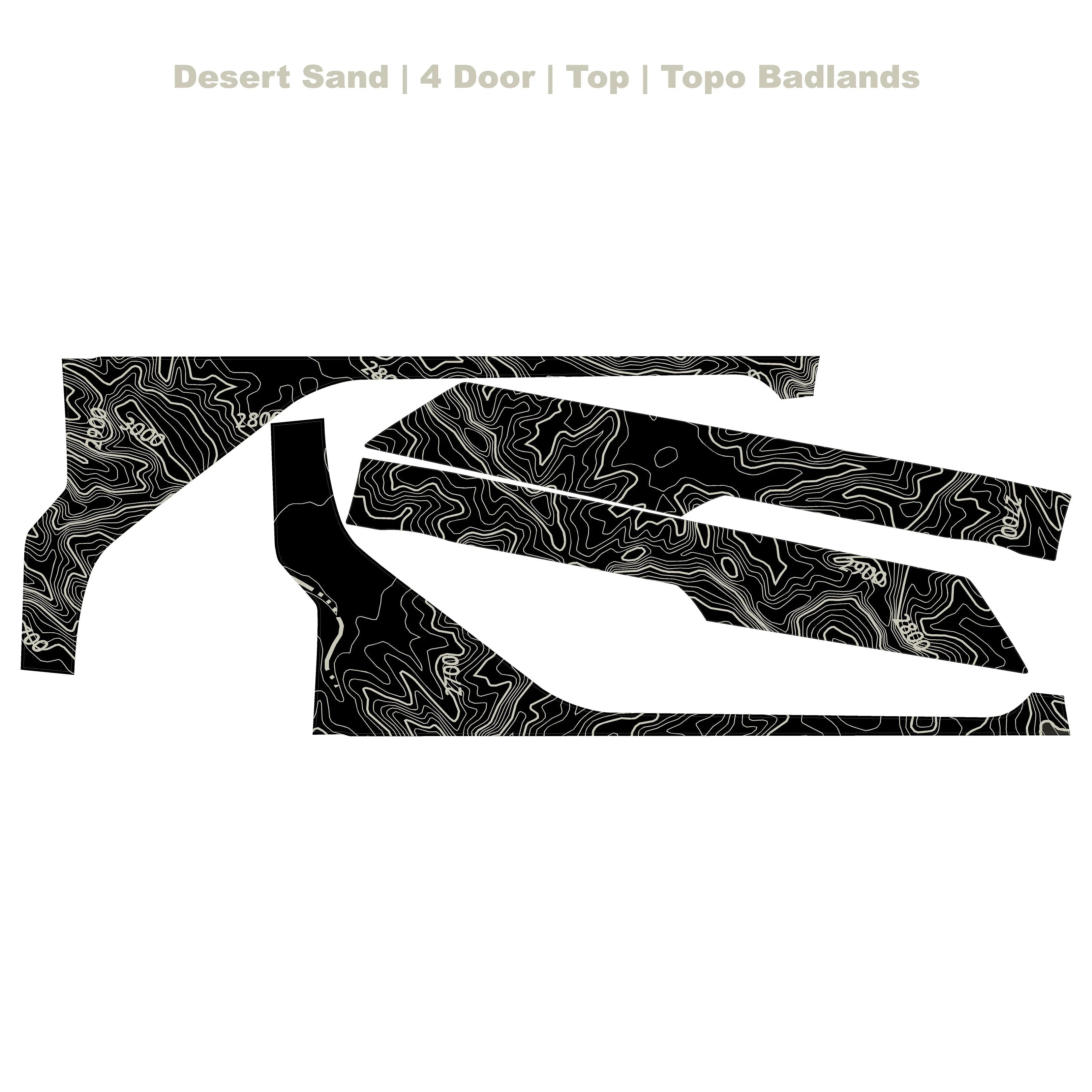 Topographic Upper Door Overlay Kit (Printed Series) - 2021+ Bronco 4 Door StickerFab