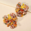 Handmade Bohemian Beaded Chiffon Flower Tassel Earrings For Women Tropical Vacation Statement Jewelry Vera Lux