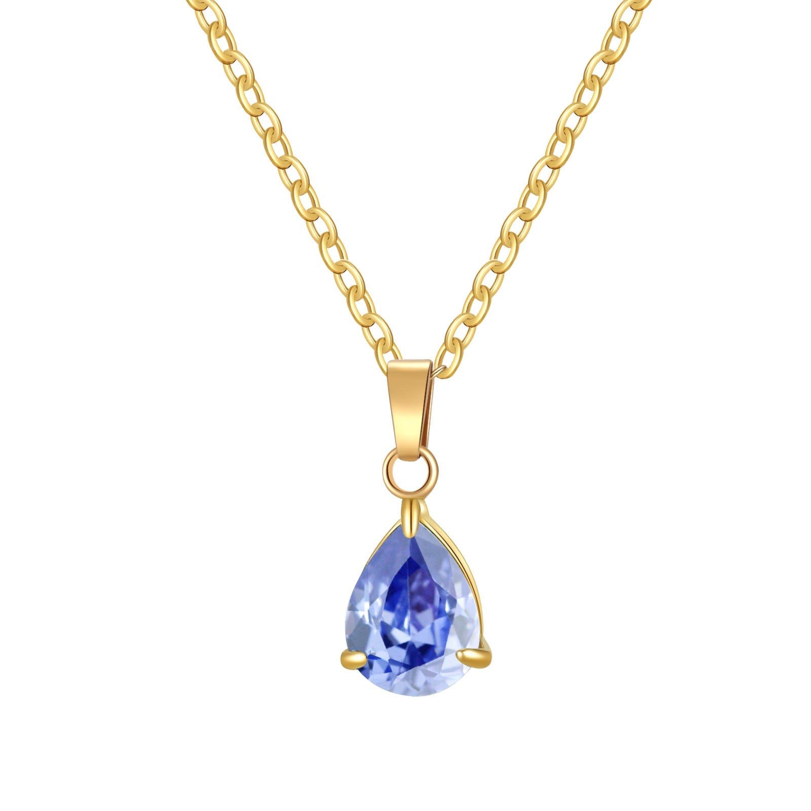 3A Water Drop Zircon Small Pendant Solitaire Pear-Shaped Zircon Womens Clavicle Chain Vera Lux
