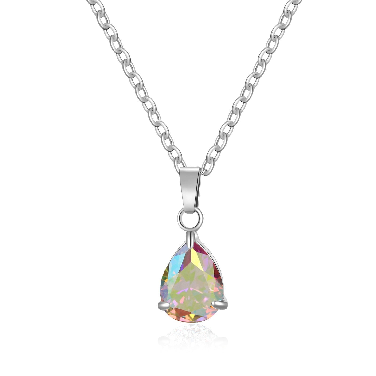 3A Water Drop Zircon Small Pendant Solitaire Pear-Shaped Zircon Womens Clavicle Chain Vera Lux