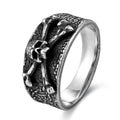 Titanium Steel Punk Skull Personality Retro Mens Ring Vera Lux
