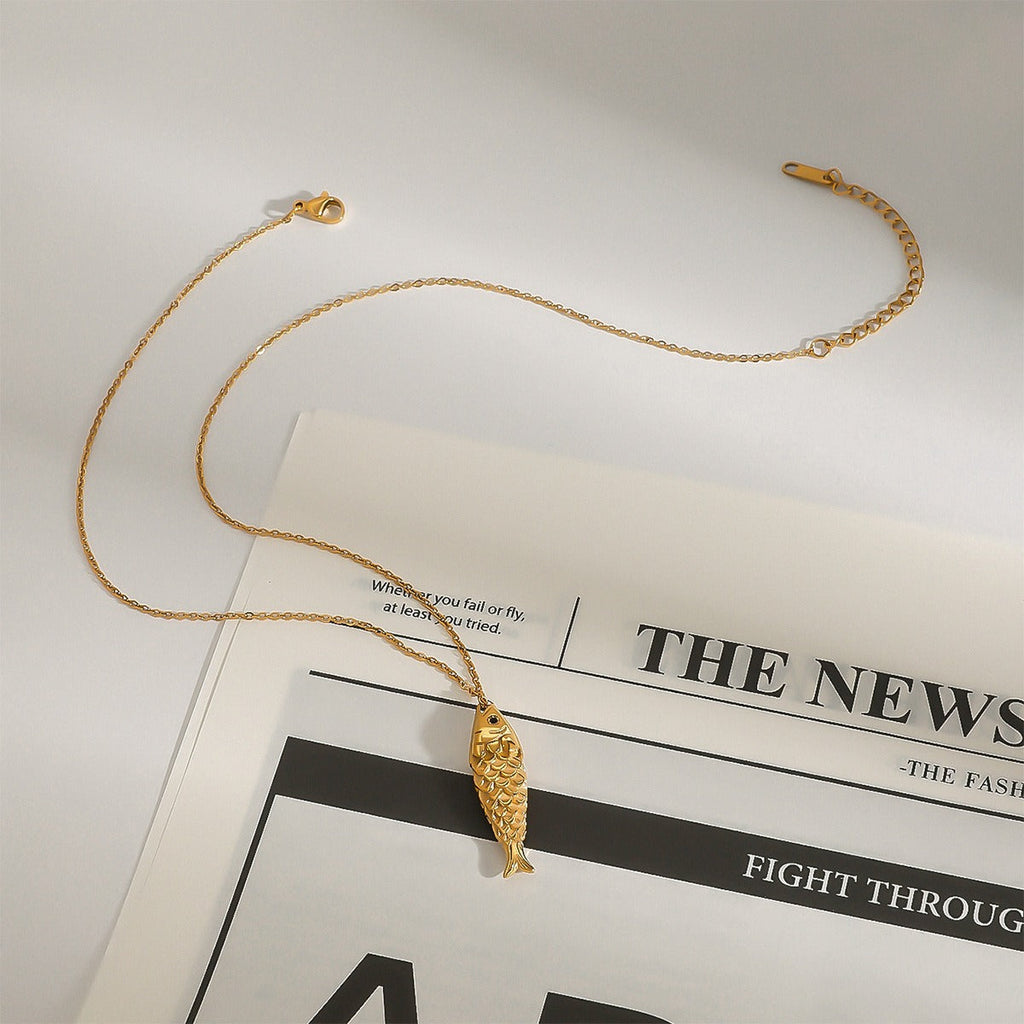 18K Goldfish Shape Design Exquisite Fashion Necklace Bracelet Set Vera Lux