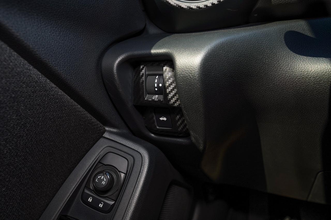 Dimmer and Trunk Switch Trim 3D Carbon Overlays - 2022+ BRZ / GR86 StickerFab