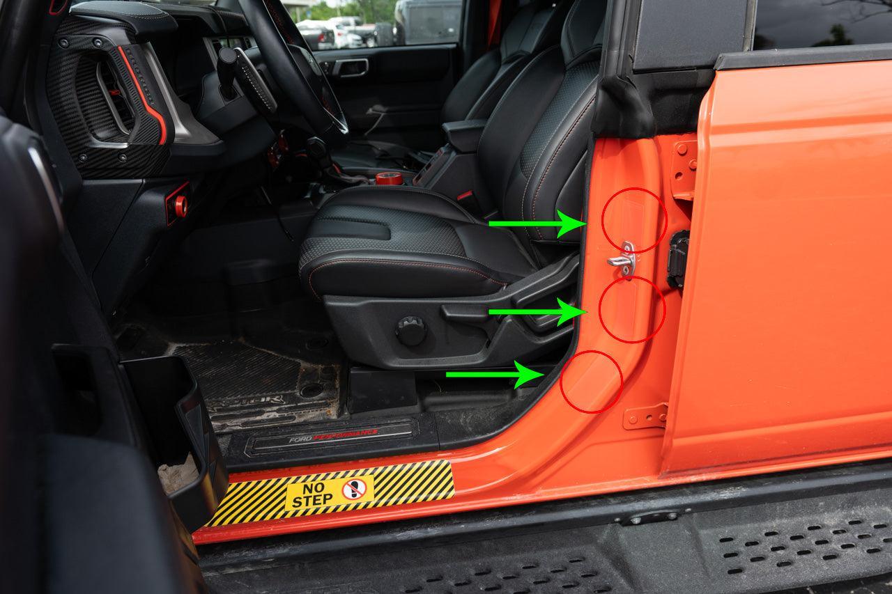 Door Jamb Sticker Cover Up Kit (Printed Series) - 2021-2023 Bronco StickerFab