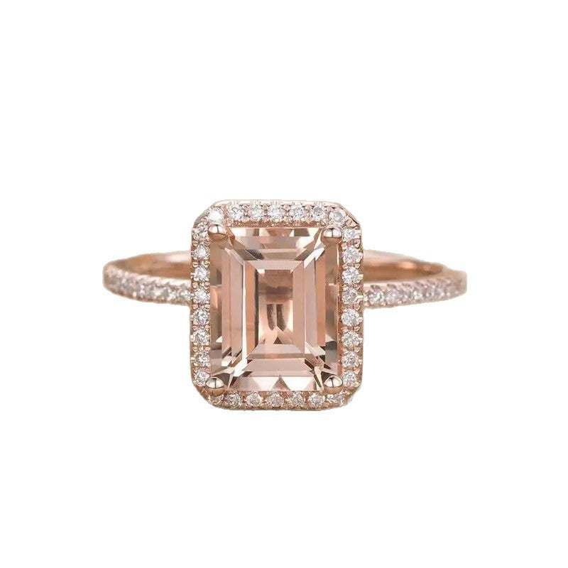 Rose Gold-Plated Womens Engagement Ring Vera Lux