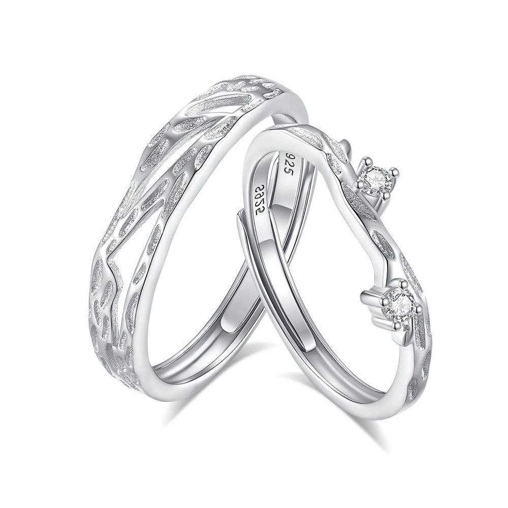 S925 sterling silver Chinese style couple engagement ring Vera Lux