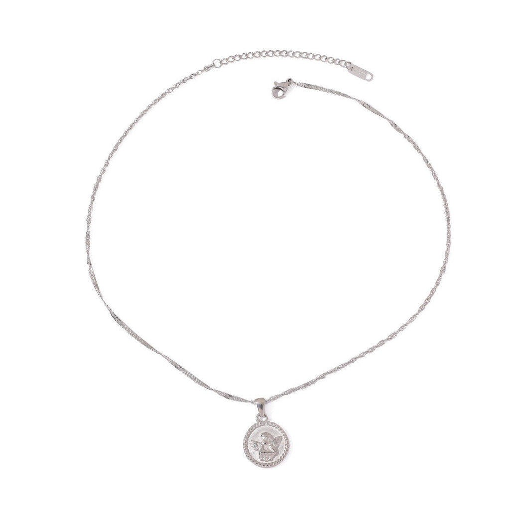 Round necklace with angel pattern design, classic and fashionable Vera Lux