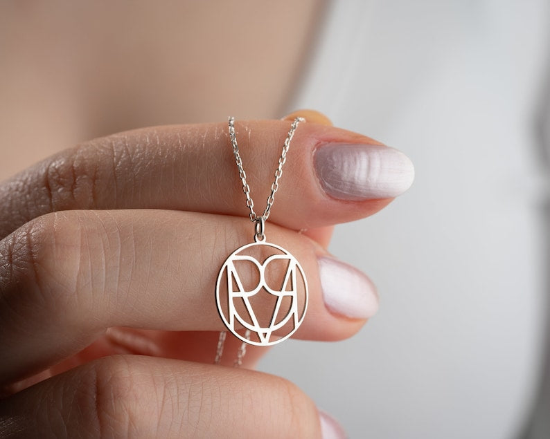 Customized Intertwined Initial Name Necklace Vera Lux