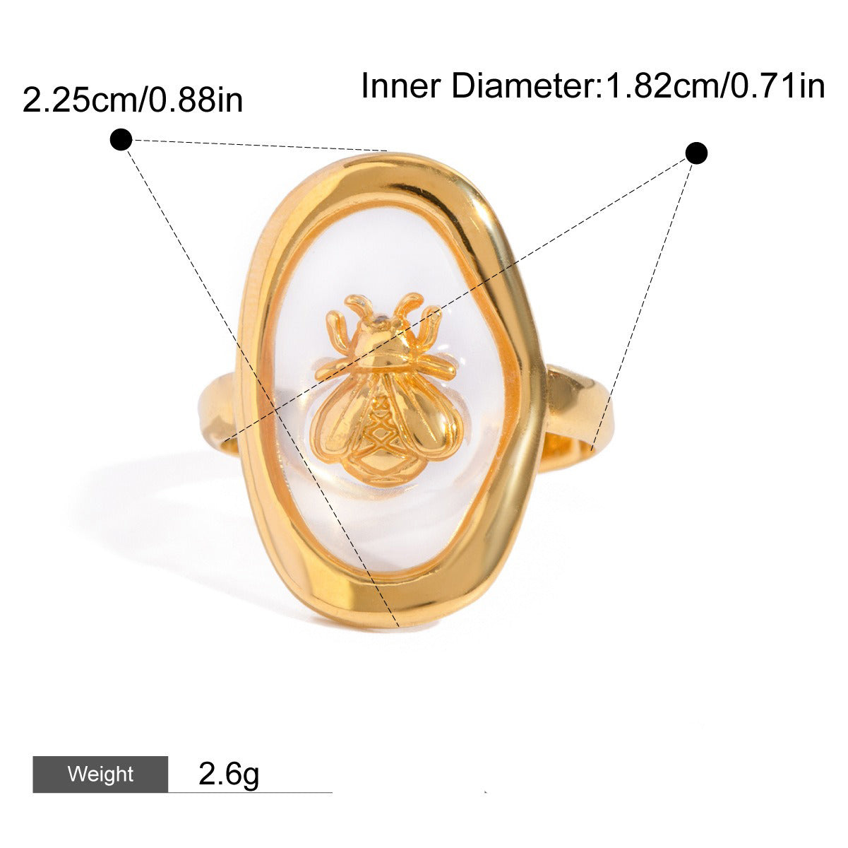 18K gold inlaid gemstone exquisite design noble ring Vera Lux