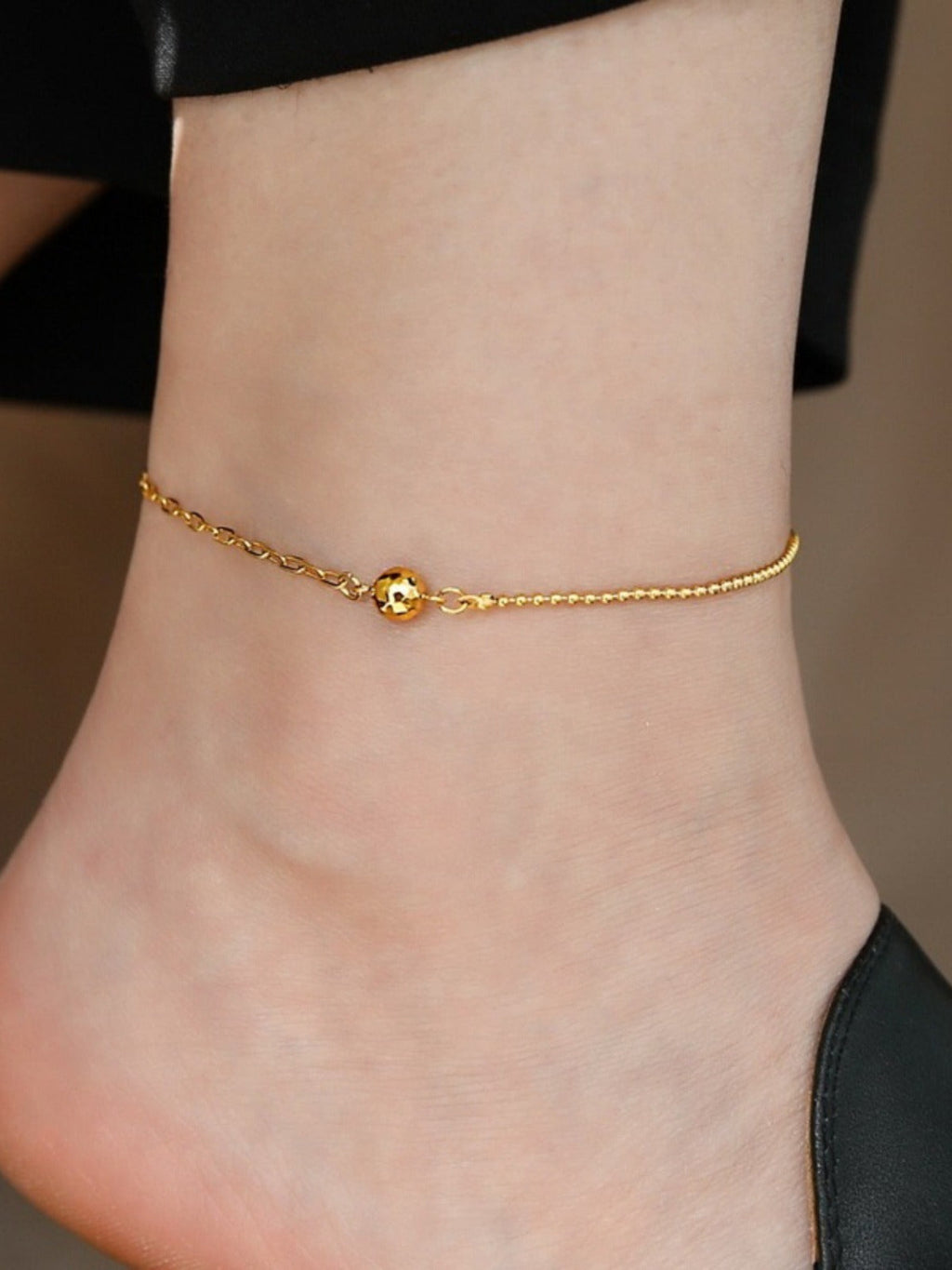 Light luxury laser bead splicing chain 18K gold anklet Vera Lux