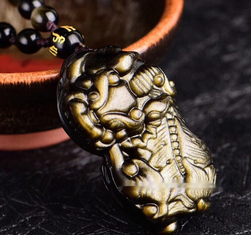 Natural Citrine Pixiu Pendant Necklace For Men Vera Lux