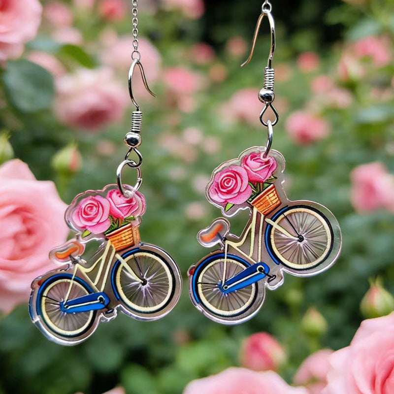 New Rose Sunflower Tulip Bicycle Earrings Vera Lux