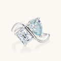Diamond-studded Water Drop Square Diamond Ring Women's Style Vera Lux