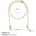 Japanese Style Minimalist Long Sweater Chain Necklace, Stainless Steel Pig Nose Pendant With OT Clasp, Fashion Simple Jewelry Vera Lux