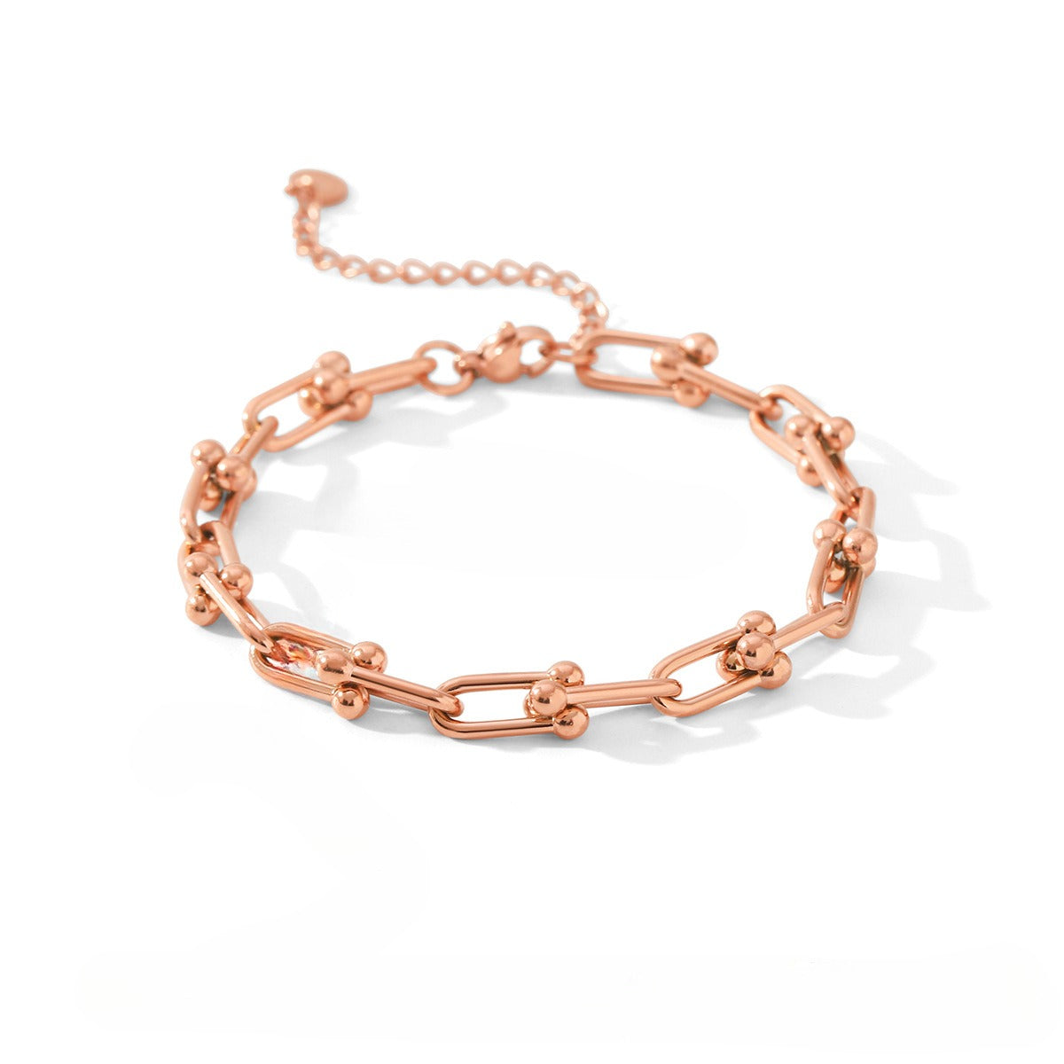 18k gold horseshoe chain bracelet and earrings Vera Lux