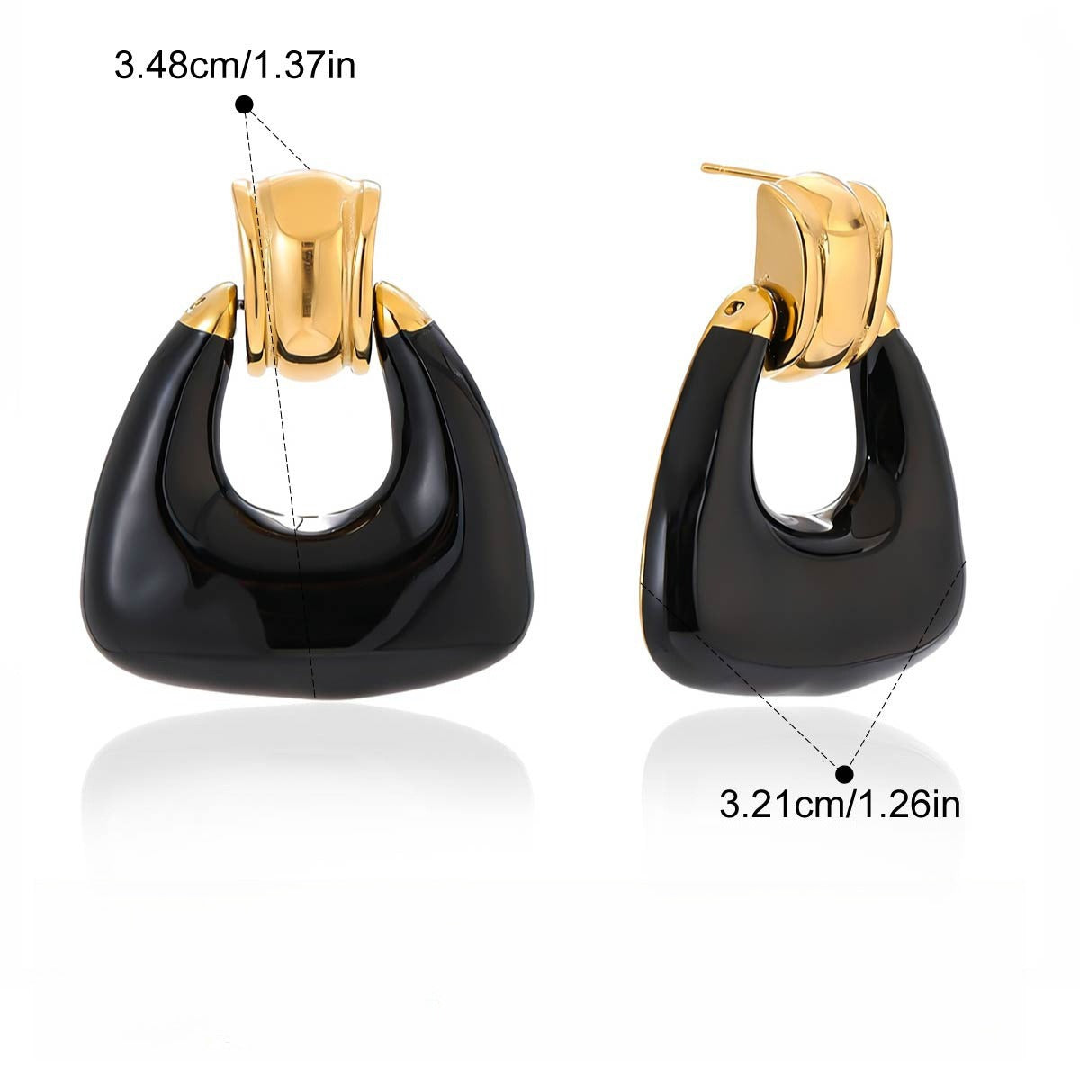 18K gold lightweight luxury enamel stud earrings Vera Lux
