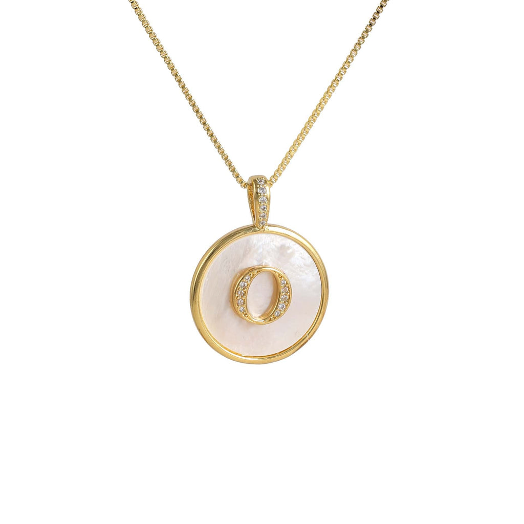 Gold Shell Initial Pendant Charm Collection Vera Lux