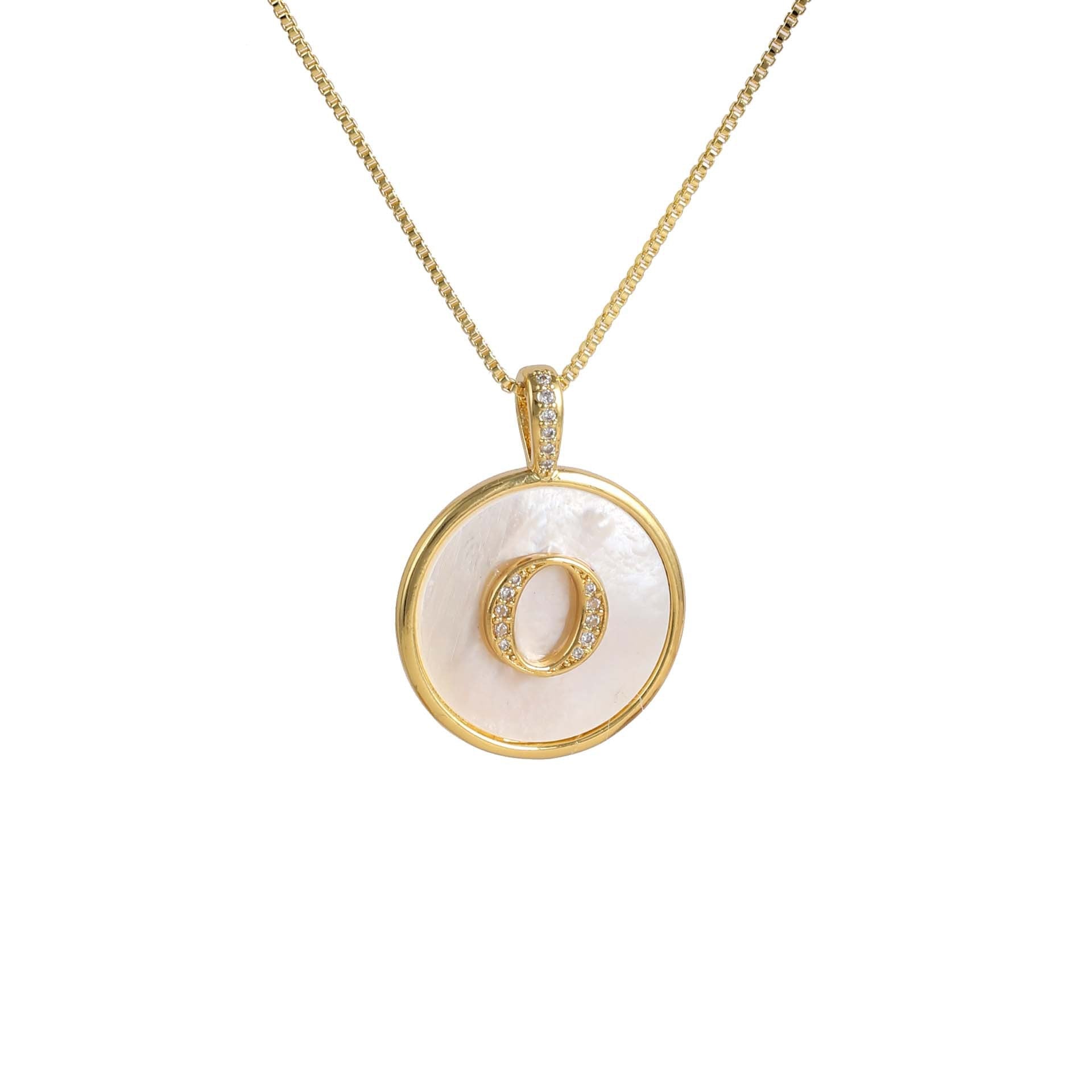 Gold Shell Initial Pendant Charm Collection Vera Lux
