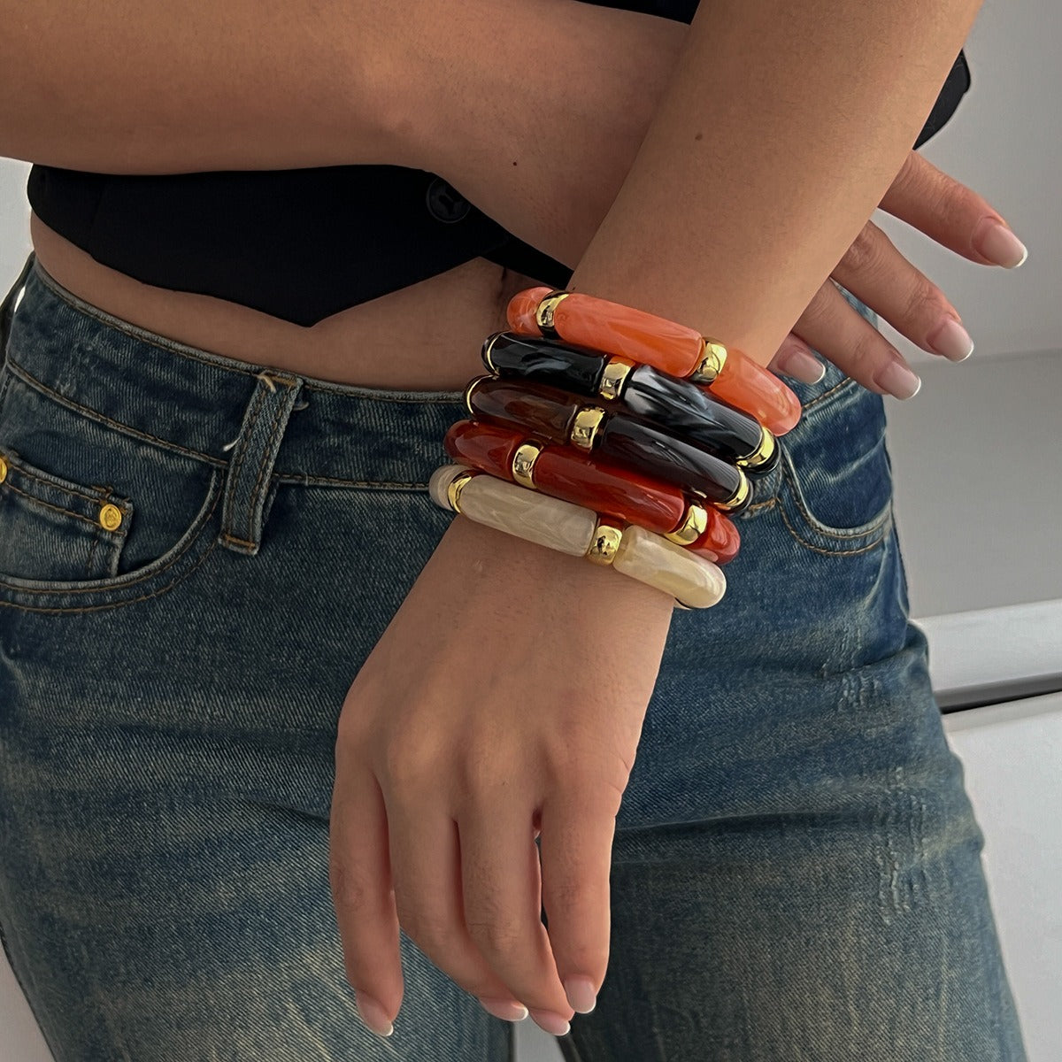 Light luxury ins style beaded bamboo bracelet Vera Lux