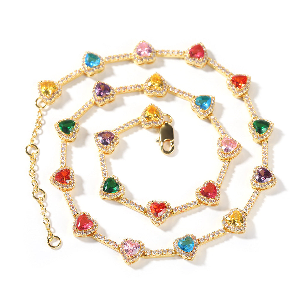 Colorful Heart Adjustable Bracelet Necklace Vera Lux