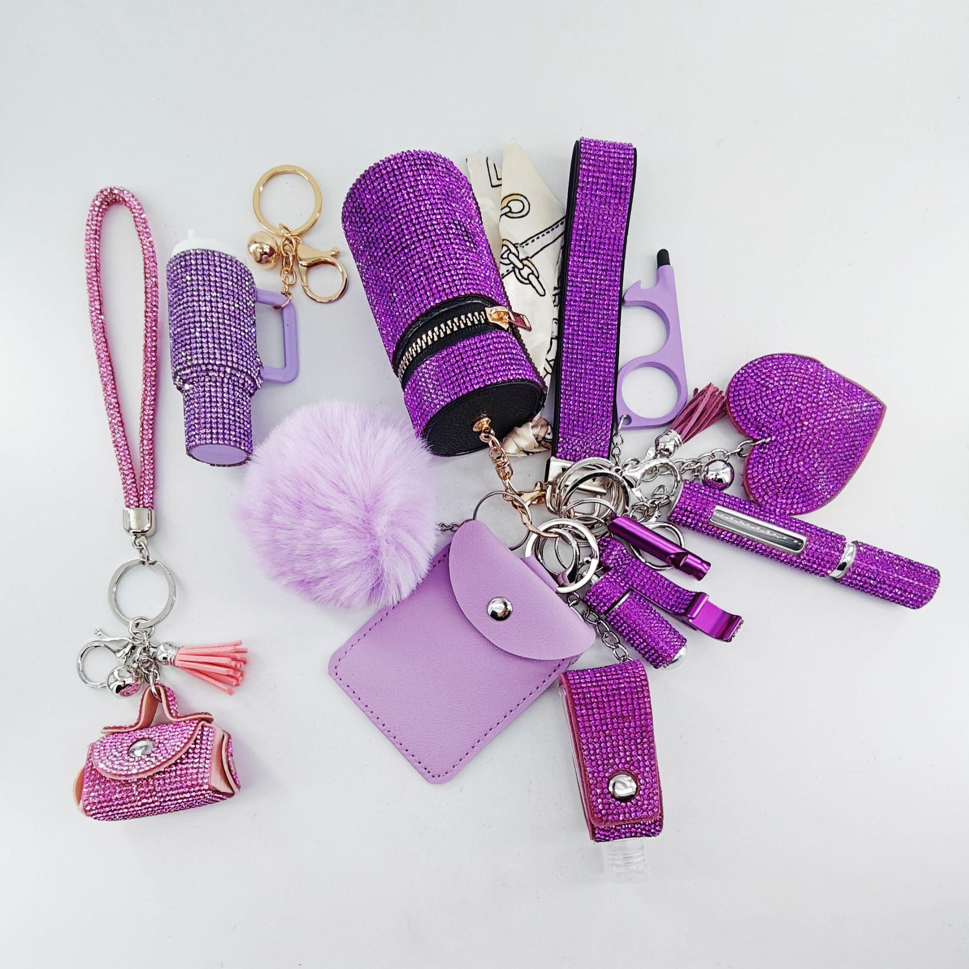 13-Piece Self-Defense Mini Lipstick Keychain Set Vera Lux