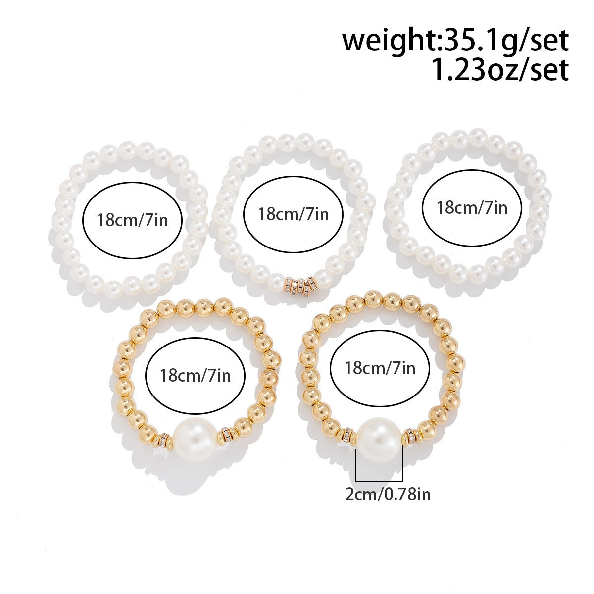 18k gold pearl stacking bracelet Vera Lux
