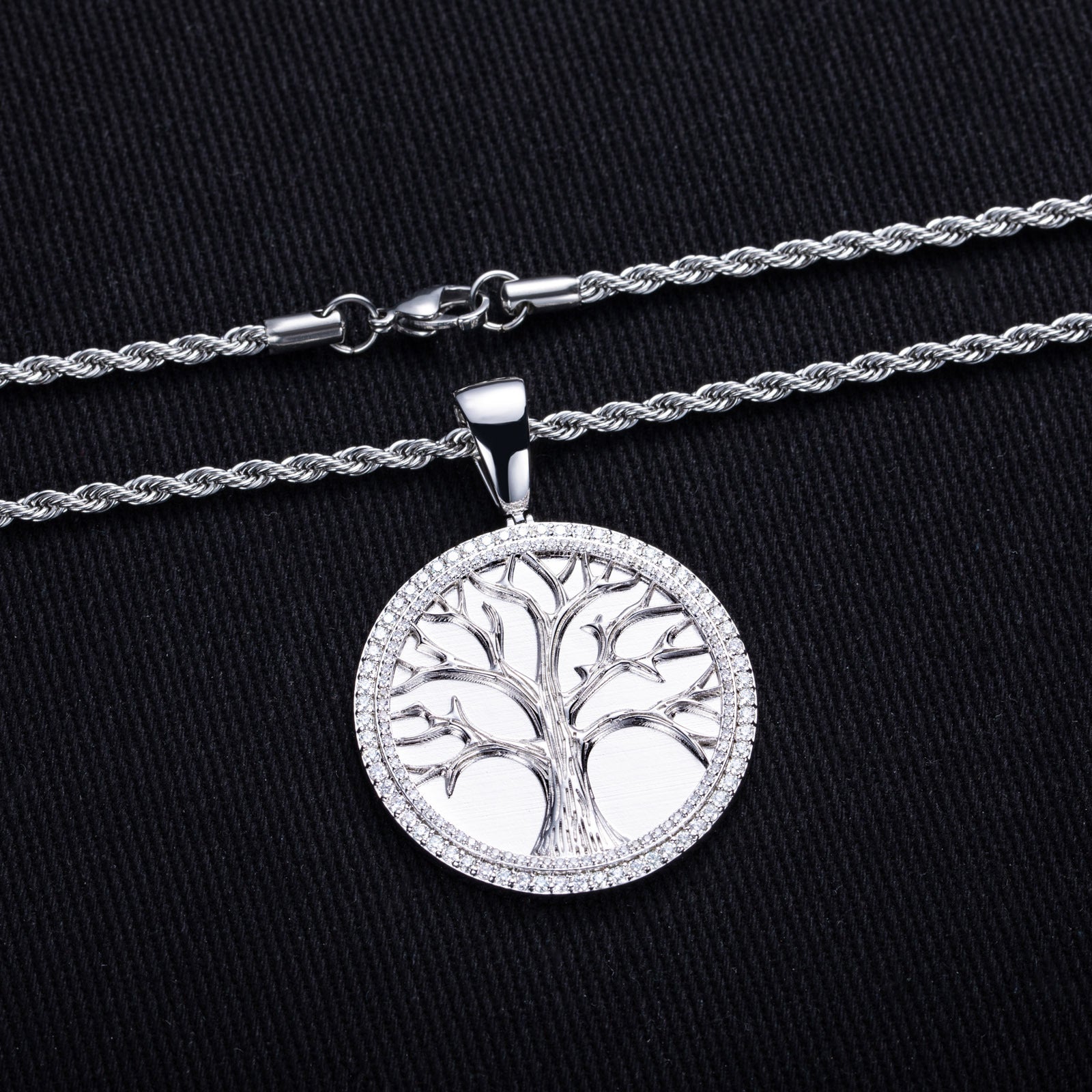 Minimalist Light-Luxury Copper Pendant With Diamonds Christmas Tree Design Vera Lux