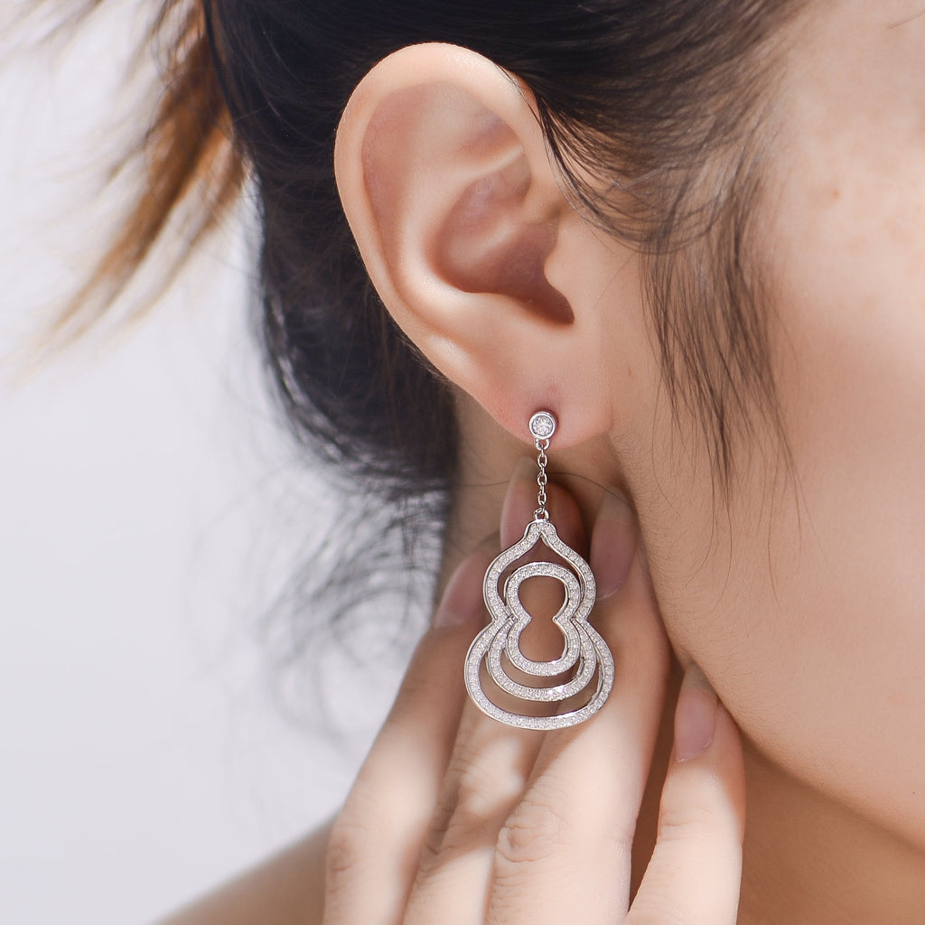 S925 Sterling Silver Moissanite Dangle Earrings For Women  Layered Hollow Teardrop Drop Earrings With GRA Certificate Platinum Plated Elegant Jewelry Gift Box Set Vera Lux